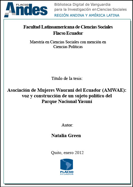 Repositorio Digital Flacso Ecuador Asociaci N De Mujeres Waorani Del