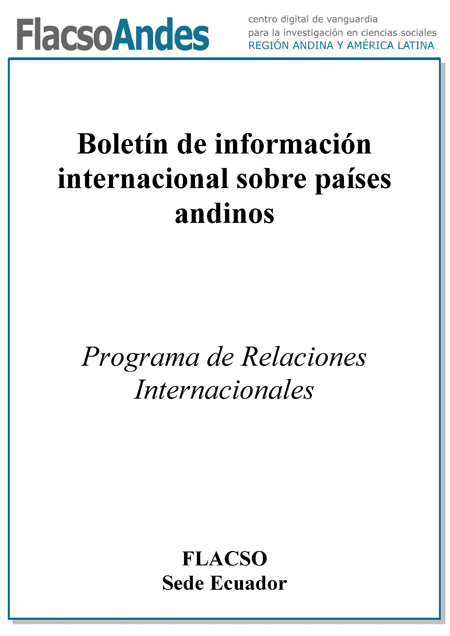 Boletín de Información Internacional sobre Países Andinos. COLECCIÓN 2013