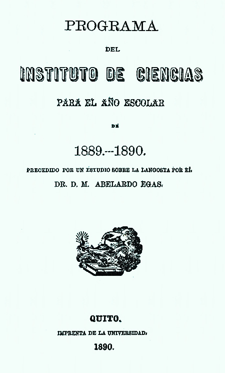 Programa del Instituto de Ciencias para el año escolar de 1889-1890.