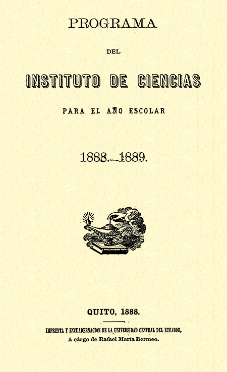 Programa del Instituto de Ciencias para el año escolar 1888-1889.
