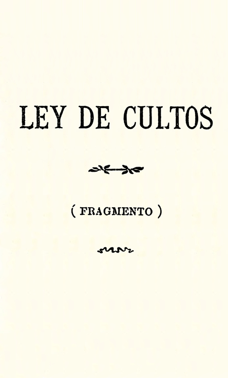 Ley de Cultos : Fragmento (Folleto).