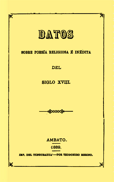 Datos sobre poesía religiosa e inédita del siglo XVIII (Folleto).