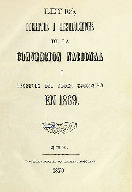 Leyes, decretos i resoluciones de la Convención Nacional i decretos del Poder Ejecutivo en 1869.