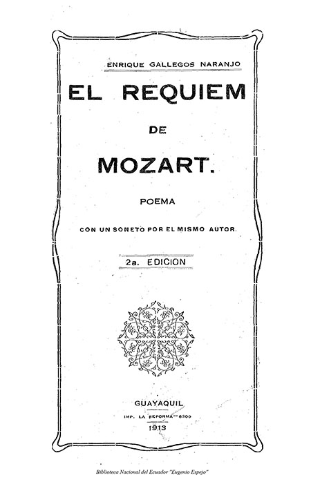 El Réquiem de Mozart : Poema. Un soneto por el mismo autor
