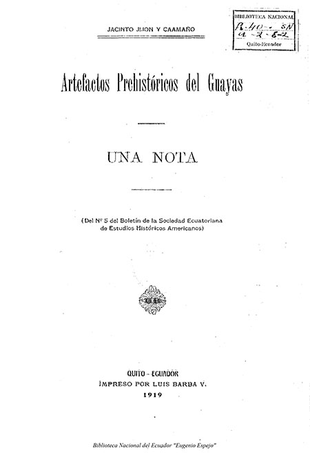 Artefactos prehistóricos del Guayas : Una nota