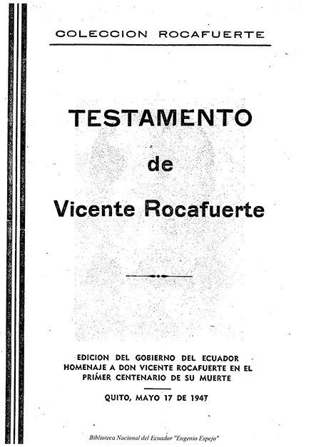 Testamento de Vicente Rocafuerte