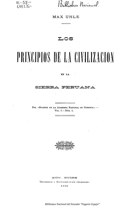 Principios de la civilización en la Sierra Peruana