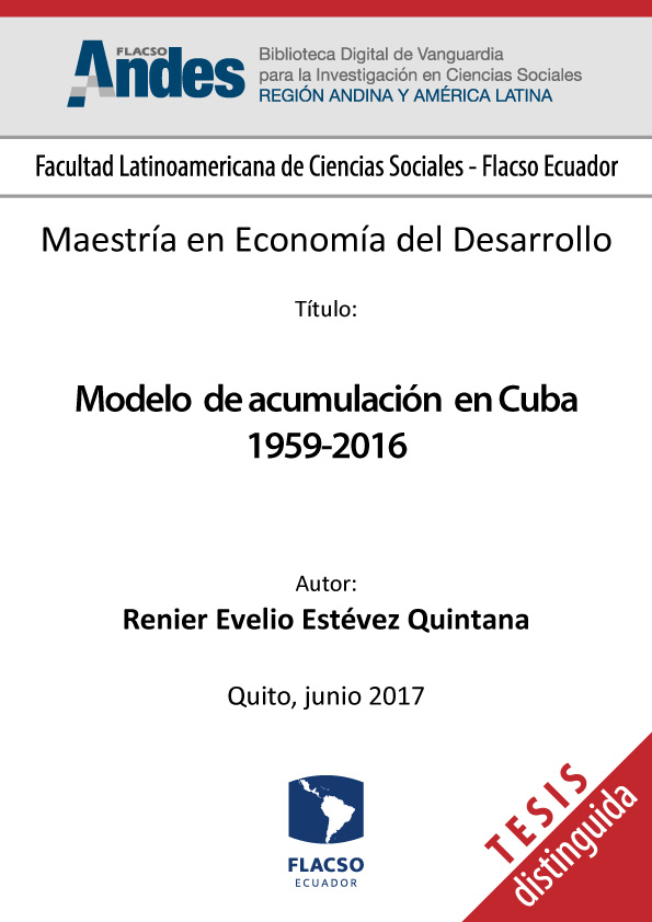 Modelo de acumulación en Cuba 1959-2016