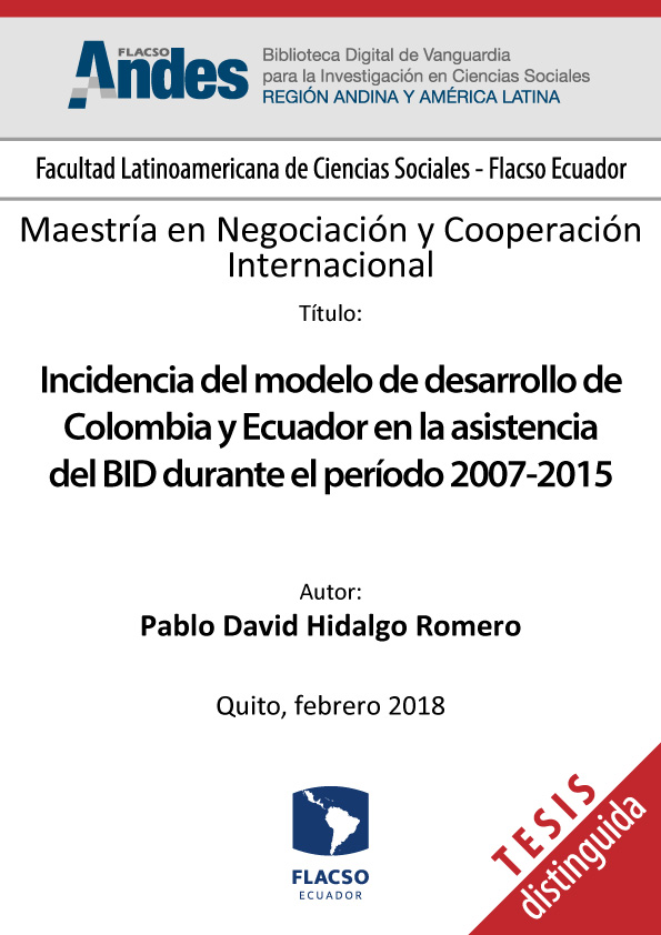 Incidencia del modelo de desarrollo de Colombia y Ecuador en la asistencia del BID durante el período 2007-2015