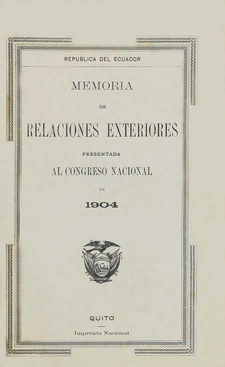 Memoria de Relaciones Exteriores presentada al Congreso Nacional de 1904