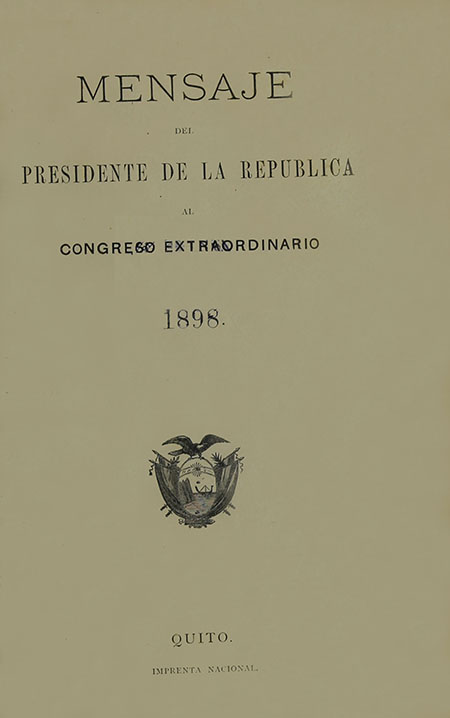 Mensaje del Presidente de la República al Congreso Extraordinario de 1898
