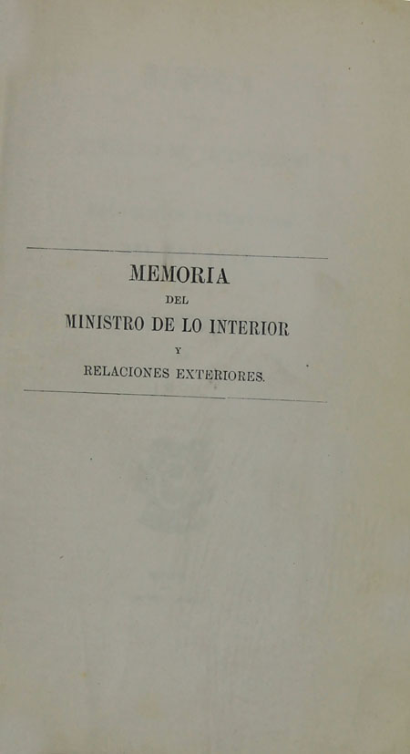 Memoria del Ministro de lo Interior y Relaciones Exteriores del Ecuador al Congreso Constitucional de 1880