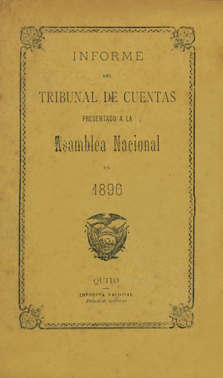 Informe del Tribunal de Cuentas presentado a la Asamblea Nacional de 1896