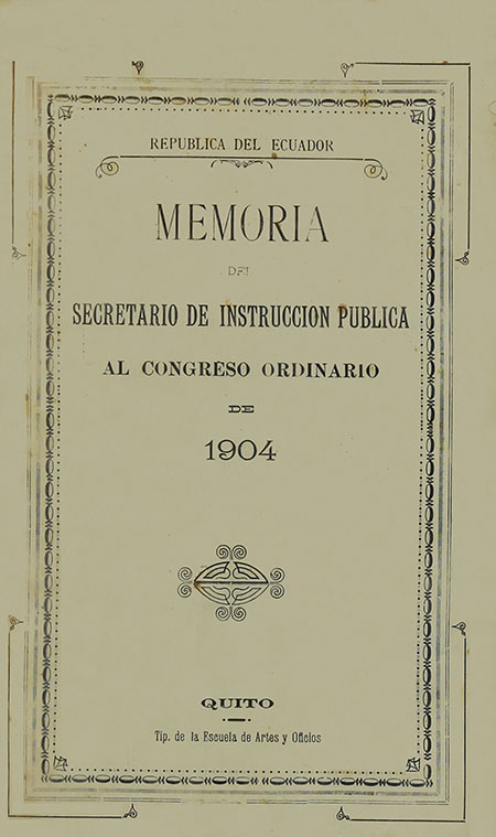 Memoria del Secretario de Instrucción Pública al Congreso Ordinario de 1904