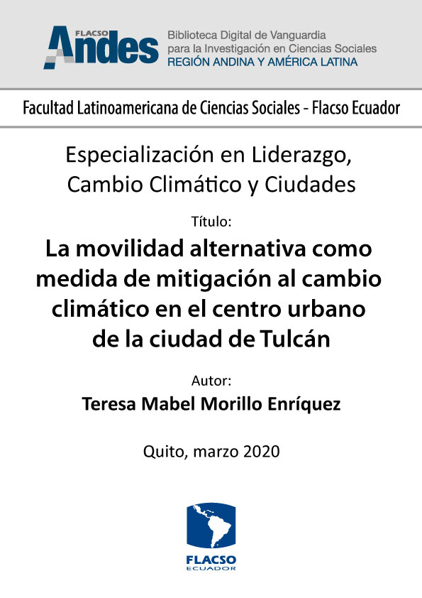 La movilidad alternativa como medida de mitigación al cambio climático en el centro urbano de la ciudad de Tulcán