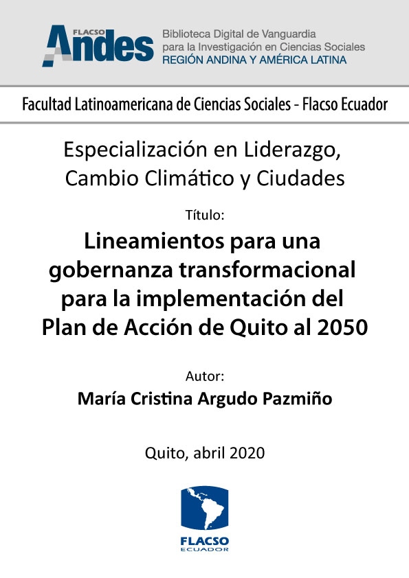 Lineamientos para una gobernanza transformacional para la implementación del Plan de Acción de Quito al 2050
