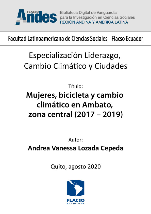 Mujeres, bicicleta y cambio climático en Ambato, zona central (2017 – 2019)