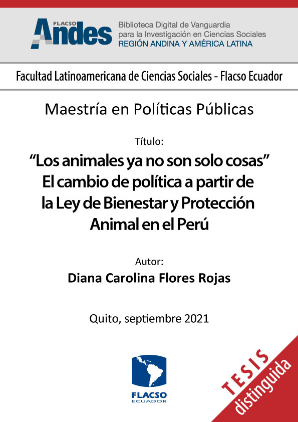 “Los animales ya no son solo cosas” El cambio de política a partir de la Ley de Bienestar y Protección Animal en el Perú