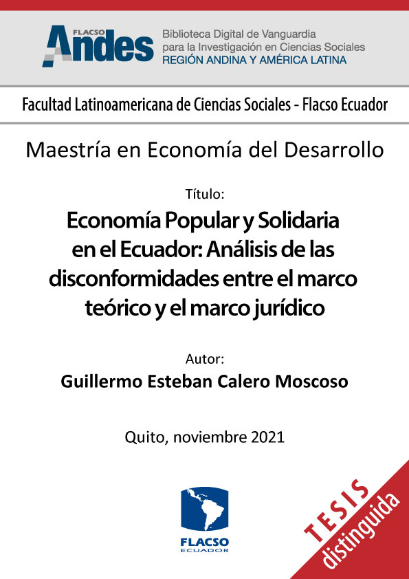 Economía Popular y Solidaria en el Ecuador: Análisis de las disconformidades entre el marco teórico y el marco jurídico