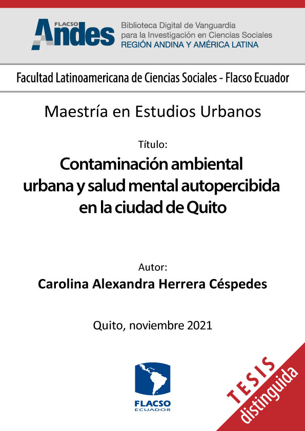 Contaminación ambiental urbana y salud mental autopercibida en la ciudad de Quito