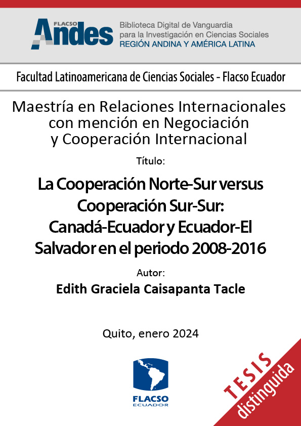 La Cooperación Norte-Sur versus Cooperación Sur-Sur: Canadá-Ecuador y Ecuador-El Salvador en el periodo 2008-2016