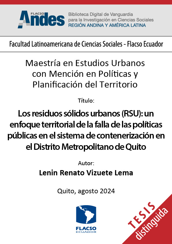 Los residuos sólidos urbanos (RSU): un enfoque territorial de la falla de las políticas públicas en el sistema de contenerización en el Distrito Metropolitano de Quito