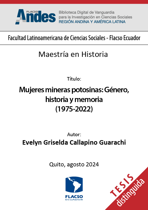 Mujeres mineras potosinas: Género, historia y memoria (1975-2022)