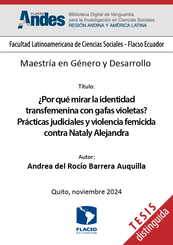¿Por qué mirar la identidad transfemenina con gafas violetas? Prácticas judiciales y violencia femicida contra Nataly Alejandra