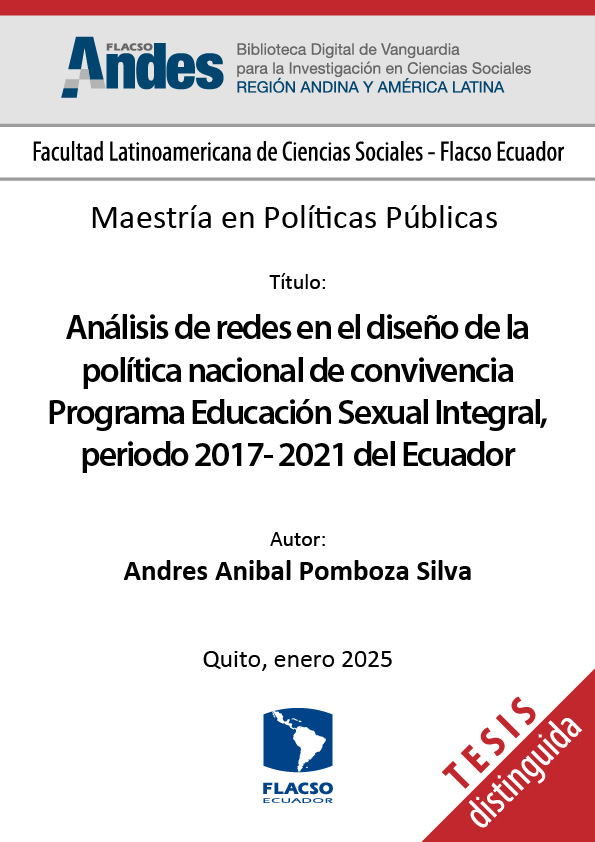 Análisis de redes en el diseño de la política nacional de convivencia Programa Educación Sexual Integral, periodo 2017- 2021 del Ecuador