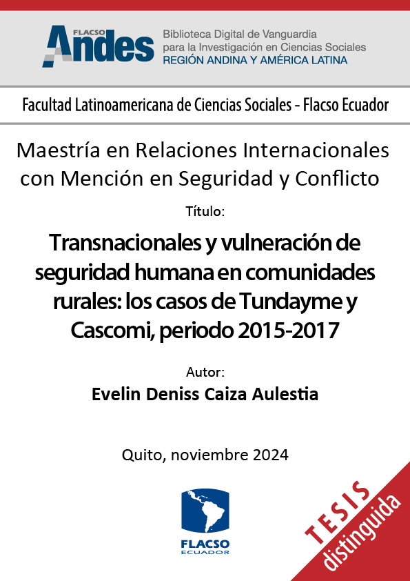 Transnacionales y vulneración de seguridad humana en comunidades rurales: los casos de Tundayme y Cascomi, periodo 2015-2017