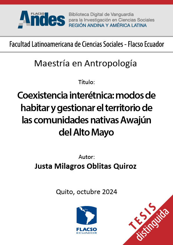Coexistencia interétnica: modos de habitar y gestionar el territorio de las comunidades nativas Awajún del Alto Mayo