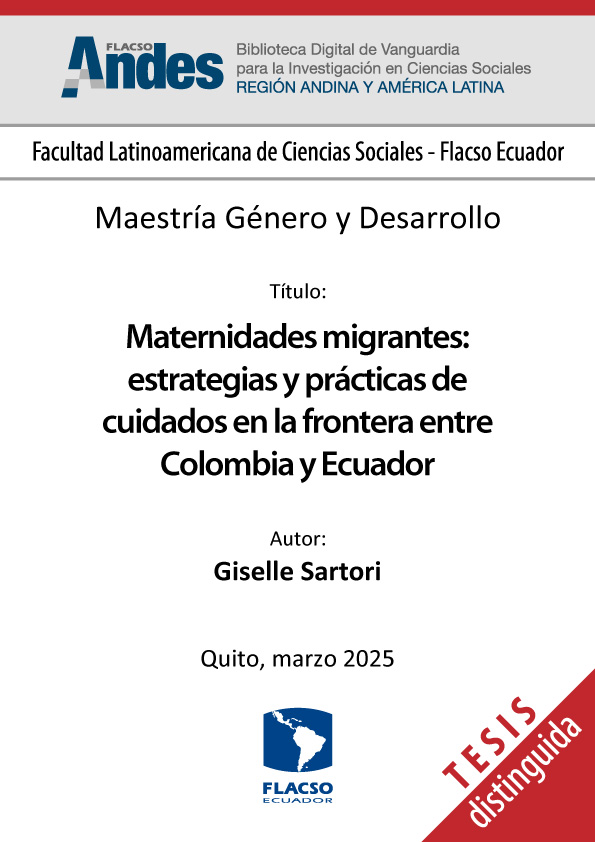 Maternidades migrantes: estrategias y prácticas de cuidados en la frontera entre Colombia y Ecuador