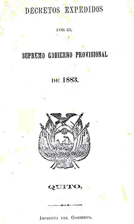 Decretos expedidos por el Supremo Gobierno Provisional de 1883.