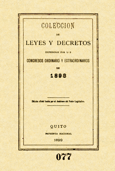 Colección de leyes y decretos expedidos por los congresos ordinario y extraordinarios de 1898.
