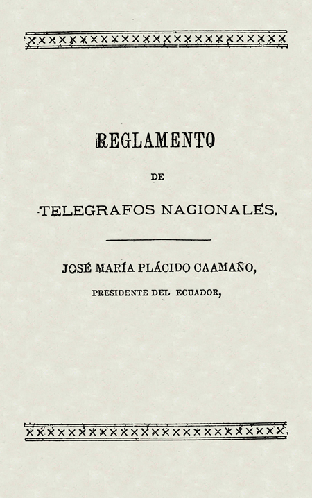 Reglamento de Telégrafos Nacionales [Folleto].