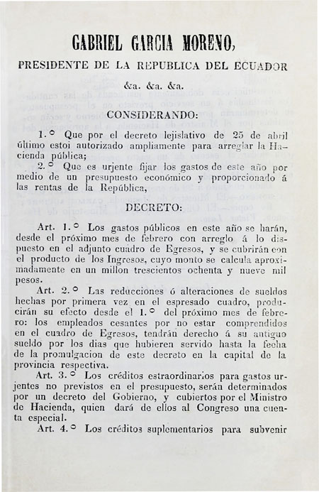 Ley de presupuesto 1862 (Folleto).
