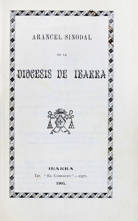 Arancel sinodal de la Diócesis de Ibarra (Folleto).