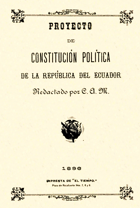 Proyecto de constitución política de la República del Ecuador.