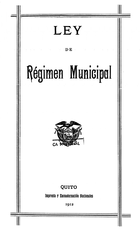 Ley de Régimen Municipal (Folleto).