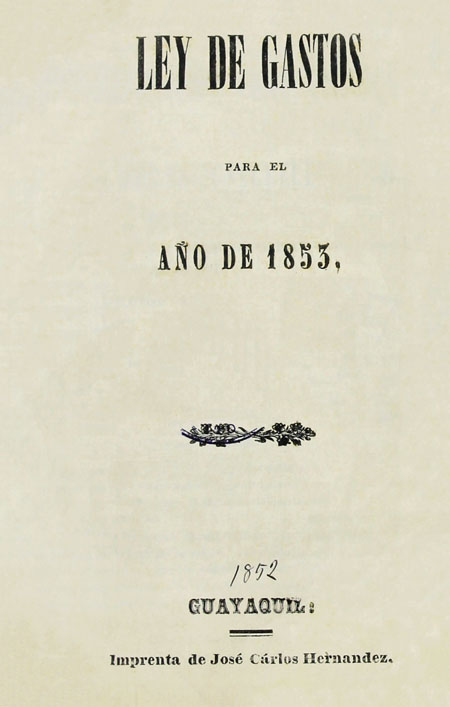 Ley de gastos para el año de 1853 ( Folleto).