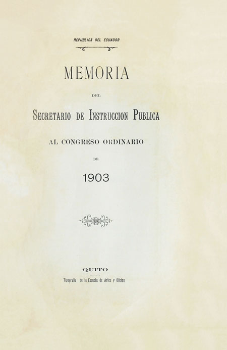Memoria del secretario de instrucción pública al Congreso Ordinario de 1903.