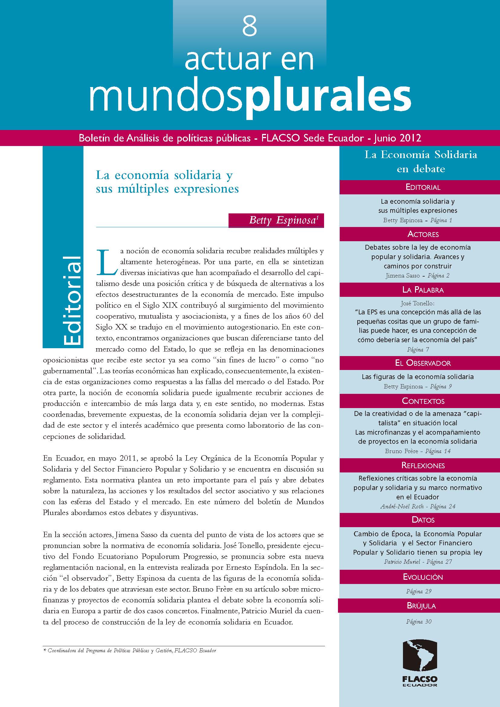 Actuar en Mundos Plurales. Boletín de Análisis de Políticas Públicas. BOLETÍN COMPLETO