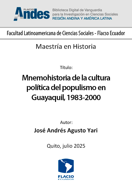 Mnemohistoria de la cultura política del populismo en Guayaquil, 1983-2000